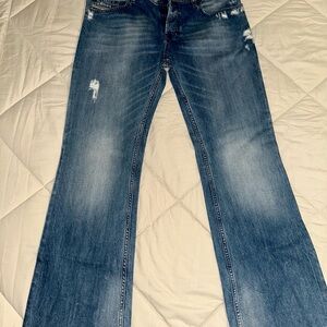 Diesel Blue Distressed Men Jeans